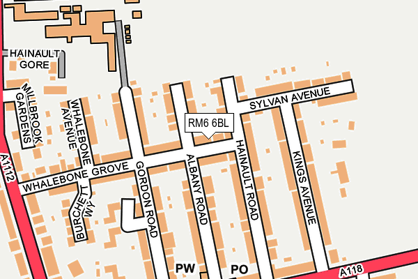 RM6 6BL map - OS OpenMap – Local (Ordnance Survey)