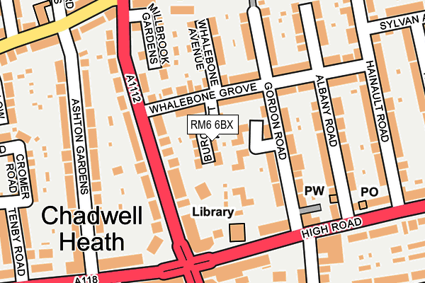 RM6 6BX map - OS OpenMap – Local (Ordnance Survey)