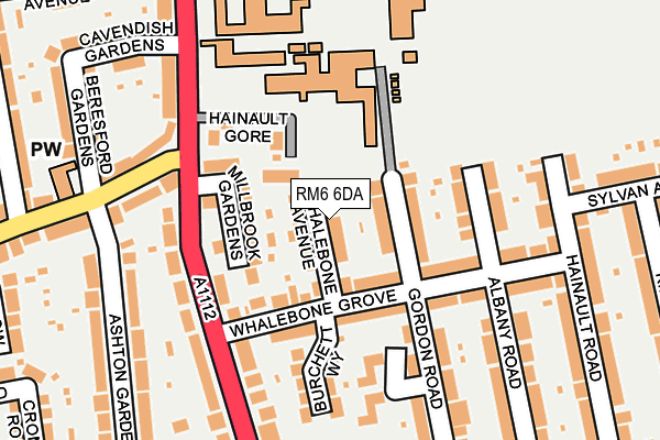 RM6 6DA map - OS OpenMap – Local (Ordnance Survey)