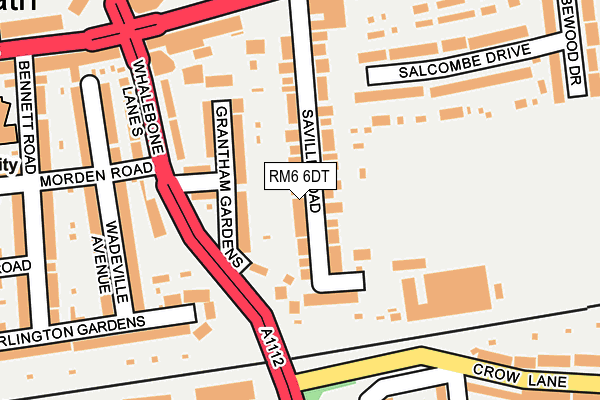 RM6 6DT map - OS OpenMap – Local (Ordnance Survey)
