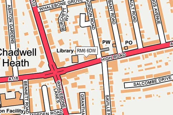 RM6 6DW map - OS OpenMap – Local (Ordnance Survey)