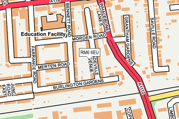 RM6 6EU map - OS OpenMap – Local (Ordnance Survey)