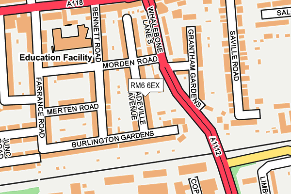 RM6 6EX map - OS OpenMap – Local (Ordnance Survey)