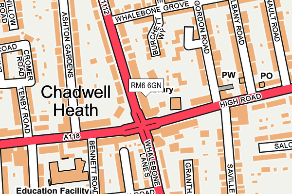 RM6 6GN map - OS OpenMap – Local (Ordnance Survey)