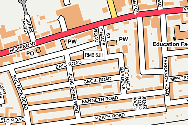 RM6 6JH map - OS OpenMap – Local (Ordnance Survey)