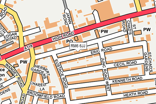 RM6 6JJ map - OS OpenMap – Local (Ordnance Survey)