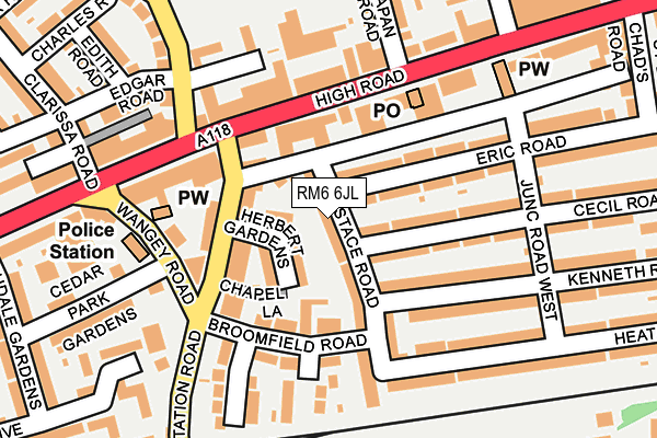 RM6 6JL map - OS OpenMap – Local (Ordnance Survey)