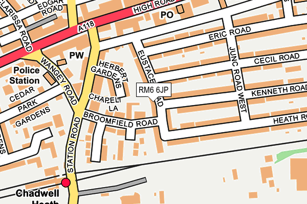 RM6 6JP map - OS OpenMap – Local (Ordnance Survey)