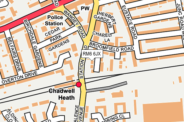 RM6 6JX map - OS OpenMap – Local (Ordnance Survey)