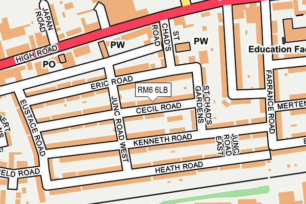 RM6 6LB map - OS OpenMap – Local (Ordnance Survey)