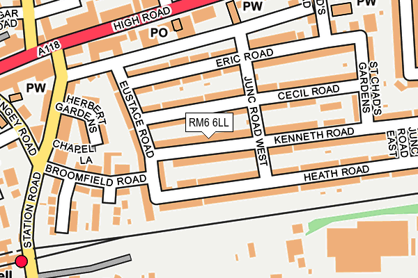 RM6 6LL map - OS OpenMap – Local (Ordnance Survey)