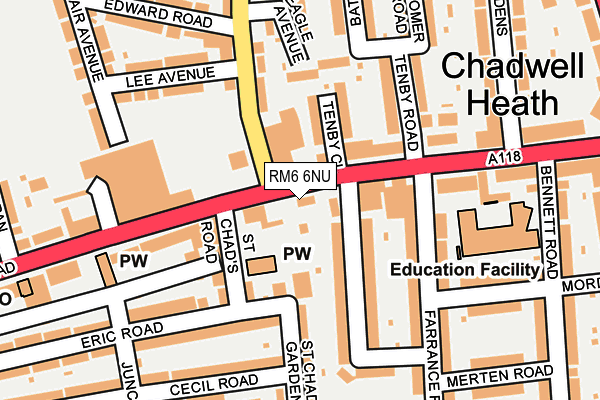 RM6 6NU map - OS OpenMap – Local (Ordnance Survey)