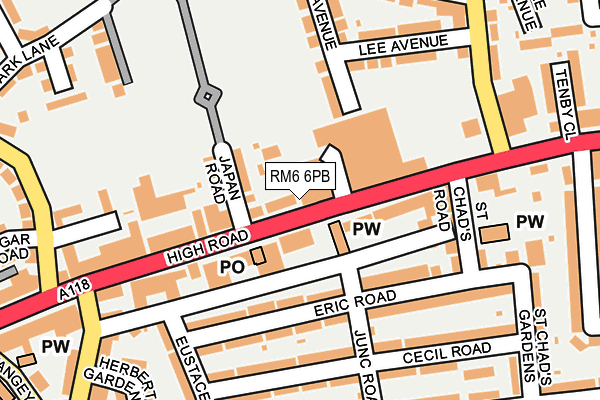 RM6 6PB map - OS OpenMap – Local (Ordnance Survey)