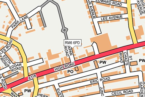 RM6 6PD map - OS OpenMap – Local (Ordnance Survey)
