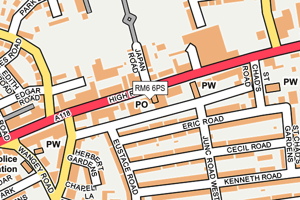 RM6 6PS map - OS OpenMap – Local (Ordnance Survey)