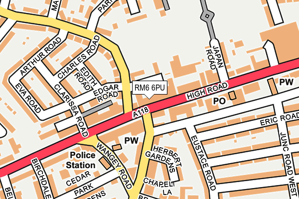 RM6 6PU map - OS OpenMap – Local (Ordnance Survey)