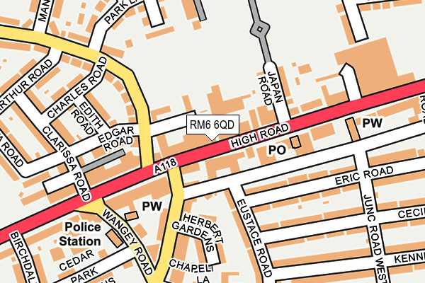 RM6 6QD map - OS OpenMap – Local (Ordnance Survey)