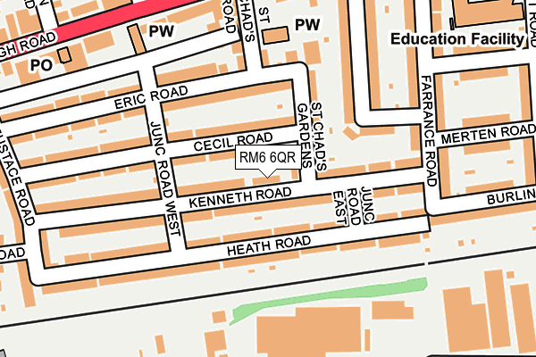 RM6 6QR map - OS OpenMap – Local (Ordnance Survey)