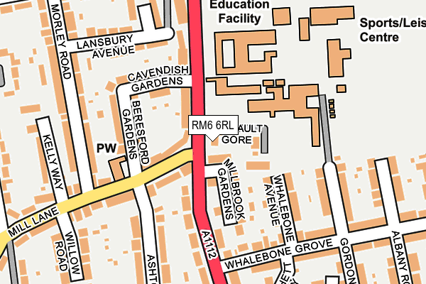 RM6 6RL map - OS OpenMap – Local (Ordnance Survey)