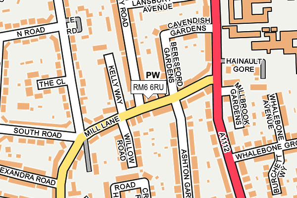 RM6 6RU map - OS OpenMap – Local (Ordnance Survey)