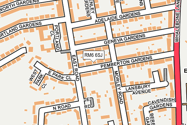 RM6 6SJ map - OS OpenMap – Local (Ordnance Survey)