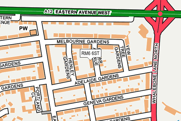 RM6 6ST map - OS OpenMap – Local (Ordnance Survey)