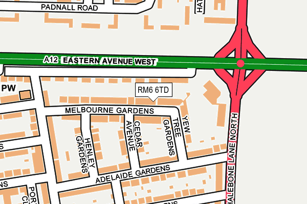 RM6 6TD map - OS OpenMap – Local (Ordnance Survey)