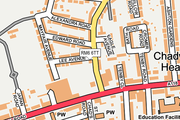 RM6 6TT map - OS OpenMap – Local (Ordnance Survey)