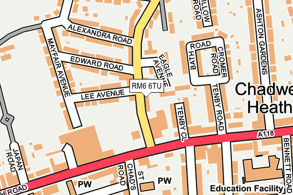 RM6 6TU map - OS OpenMap – Local (Ordnance Survey)