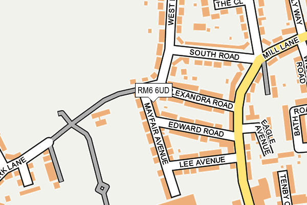 RM6 6UD map - OS OpenMap – Local (Ordnance Survey)