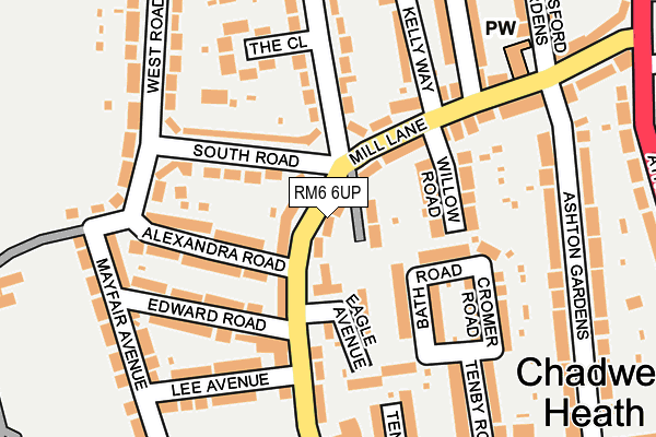 RM6 6UP map - OS OpenMap – Local (Ordnance Survey)