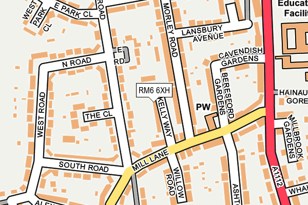 RM6 6XH map - OS OpenMap – Local (Ordnance Survey)