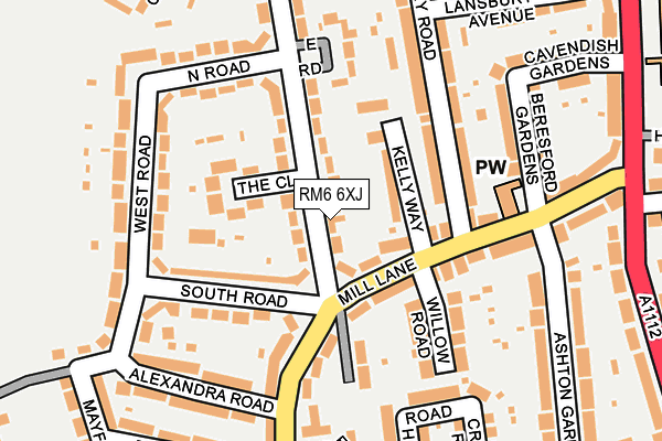 RM6 6XJ map - OS OpenMap – Local (Ordnance Survey)