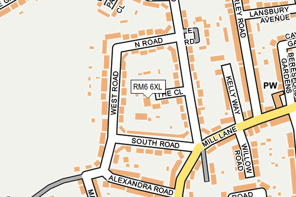 RM6 6XL map - OS OpenMap – Local (Ordnance Survey)