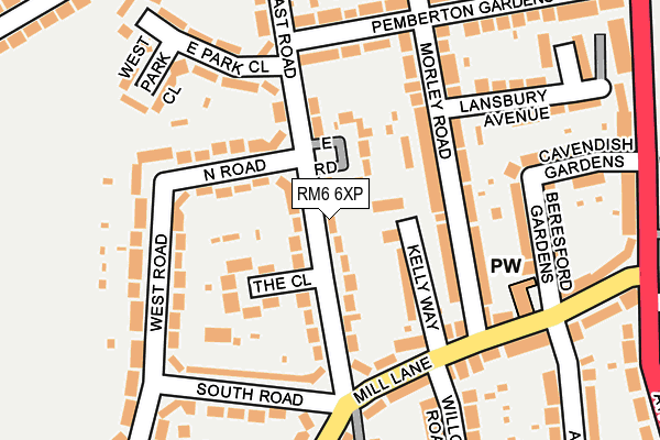 RM6 6XP map - OS OpenMap – Local (Ordnance Survey)