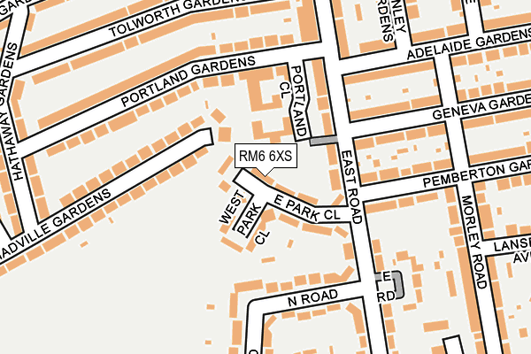 RM6 6XS map - OS OpenMap – Local (Ordnance Survey)