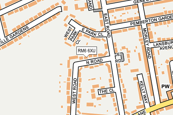 RM6 6XU map - OS OpenMap – Local (Ordnance Survey)