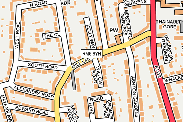 RM6 6YH map - OS OpenMap – Local (Ordnance Survey)
