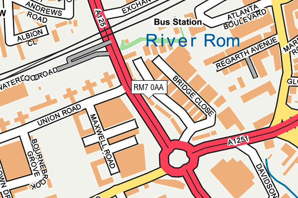 RM7 0AA map - OS OpenMap – Local (Ordnance Survey)