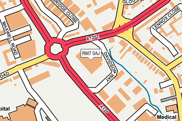 RM7 0AJ map - OS OpenMap – Local (Ordnance Survey)