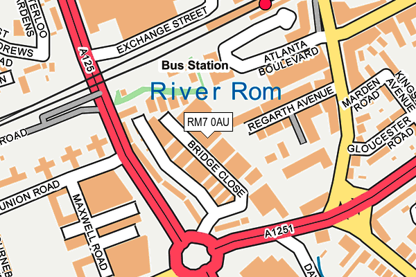 RM7 0AU map - OS OpenMap – Local (Ordnance Survey)