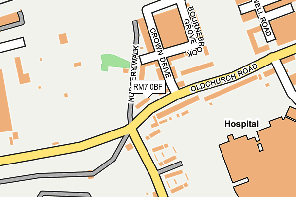 RM7 0BF map - OS OpenMap – Local (Ordnance Survey)