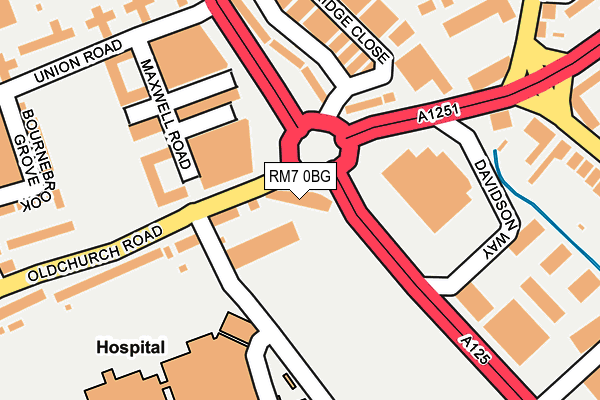 RM7 0BG map - OS OpenMap – Local (Ordnance Survey)