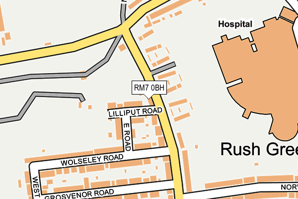 RM7 0BH map - OS OpenMap – Local (Ordnance Survey)