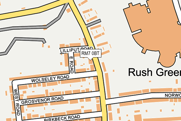 RM7 0BT map - OS OpenMap – Local (Ordnance Survey)