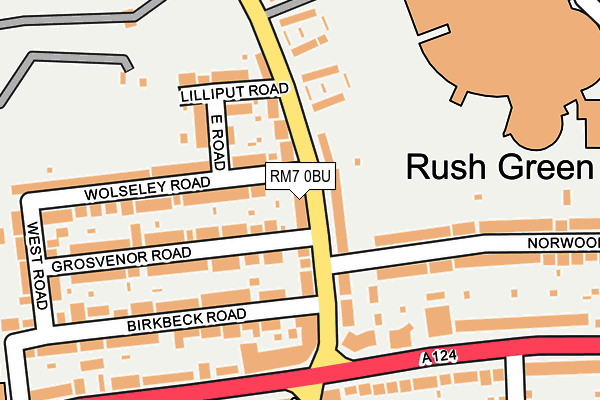 RM7 0BU map - OS OpenMap – Local (Ordnance Survey)