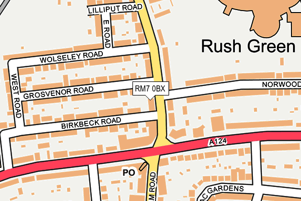 RM7 0BX map - OS OpenMap – Local (Ordnance Survey)