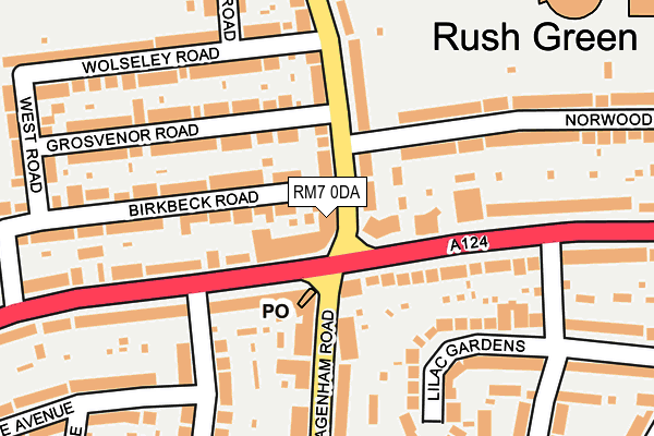 RM7 0DA map - OS OpenMap – Local (Ordnance Survey)