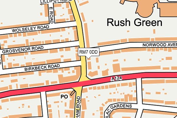 RM7 0DD map - OS OpenMap – Local (Ordnance Survey)