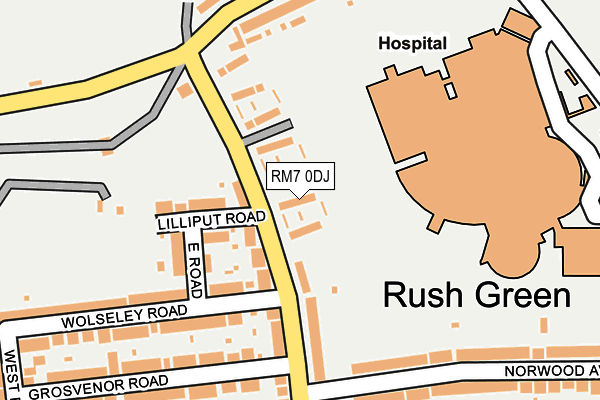 RM7 0DJ map - OS OpenMap – Local (Ordnance Survey)